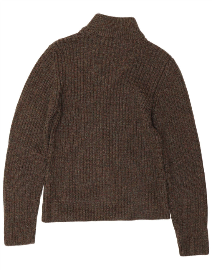 PRADA ženski džemper s izrezom s patentnim zatvaračem IT 48 XL smeđe djevičanske vune