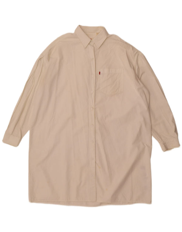 Levi's ženska prekomjerna košulja dugih rukava UK 14 Srednje bijeli pamuk