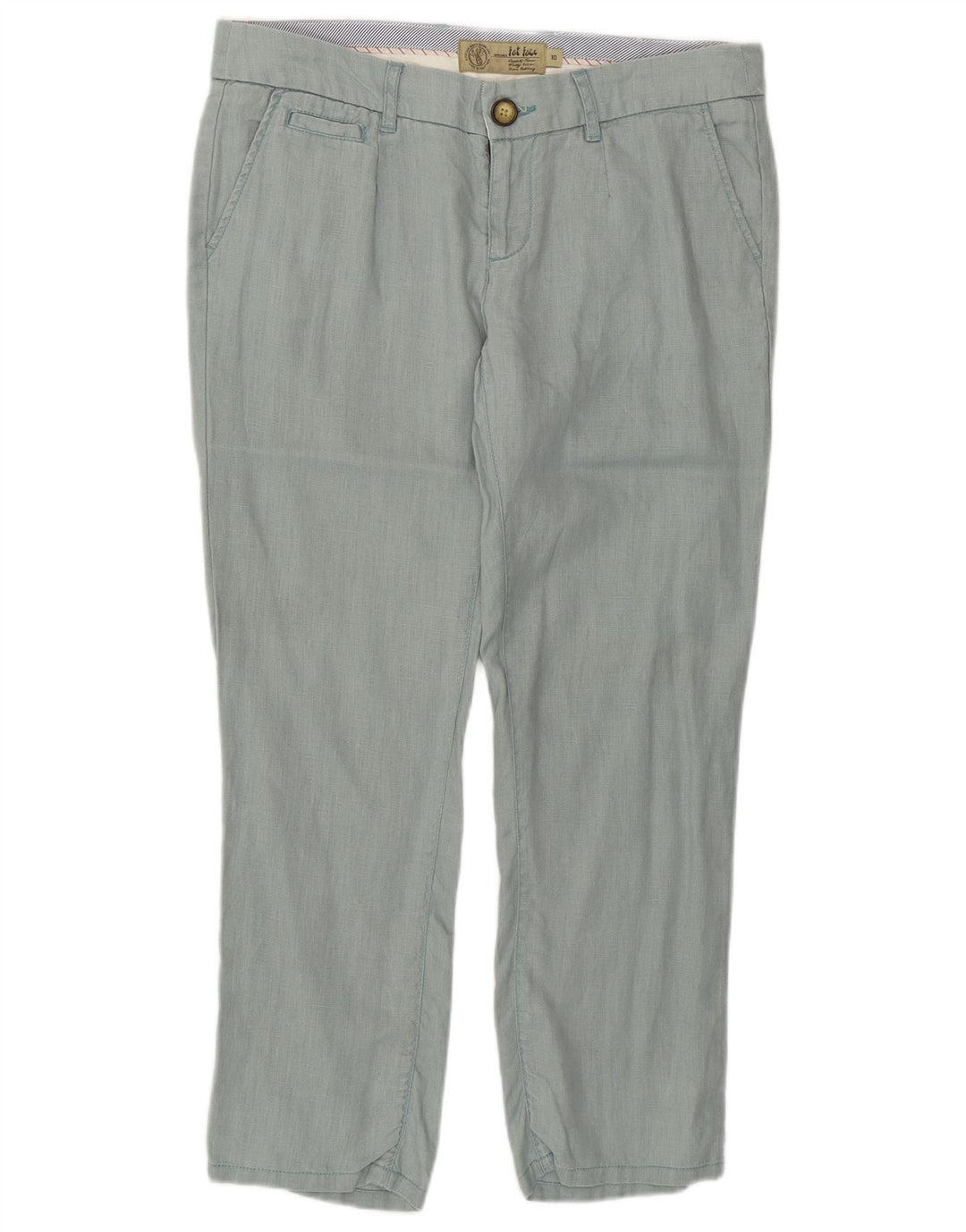 FAT FACE Ženske ravne ležerne hlače UK 10 male W32 L25 Zeleni lan