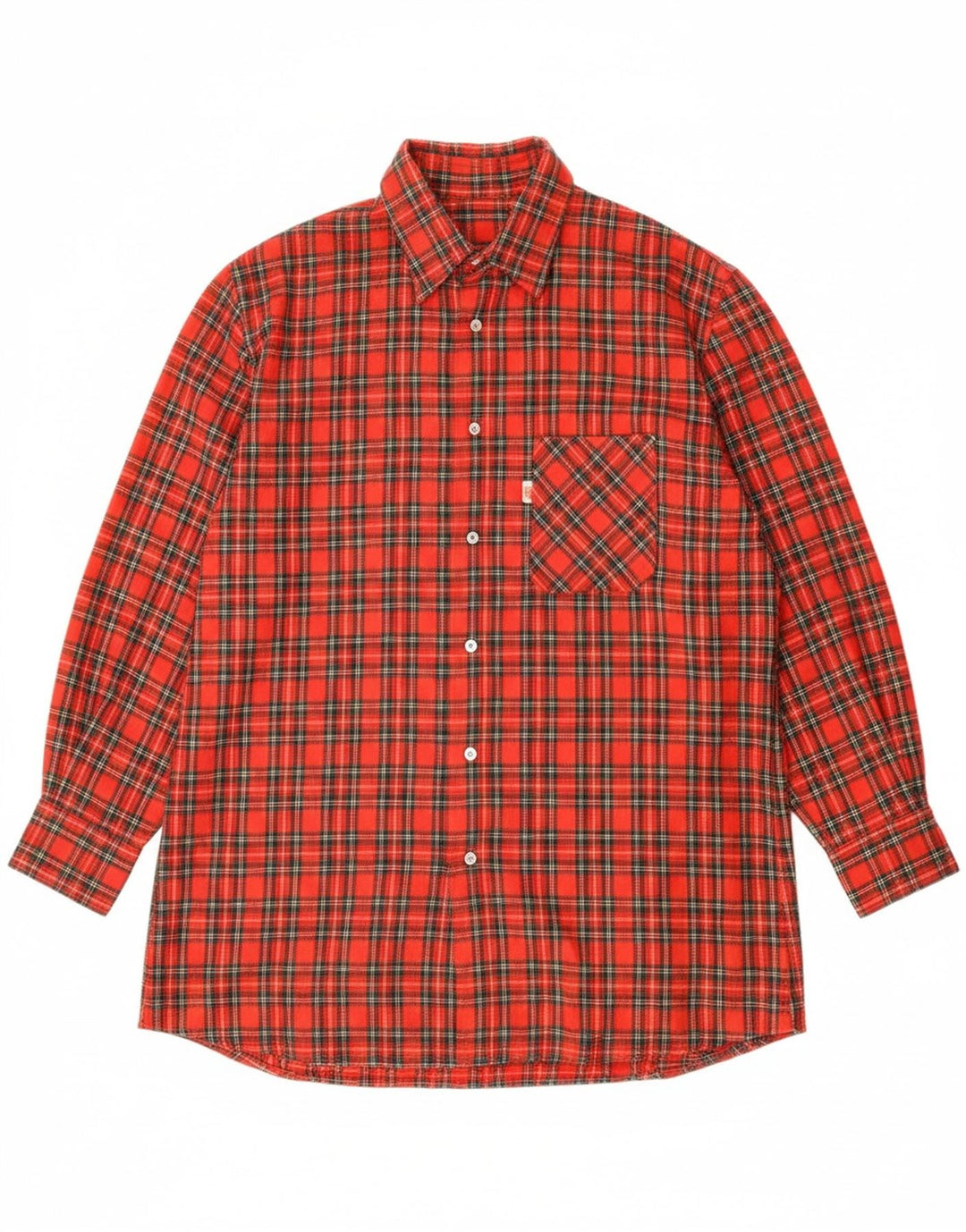 VINTAGE Mens Flannel Shirt Large Red Check Vintage Vintage and Second-Hand Vintage from Messina Hembry 