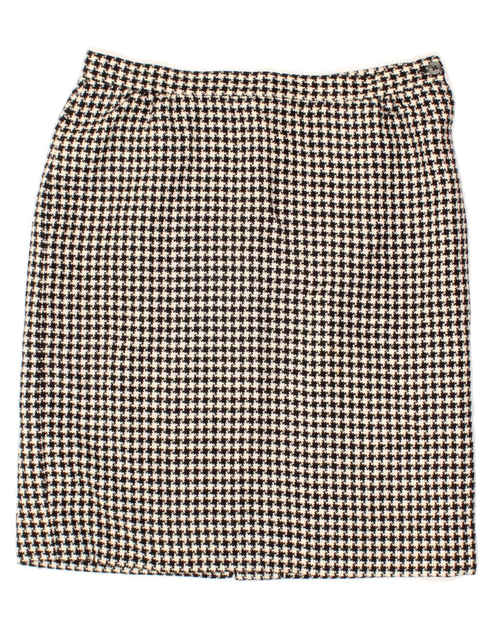 VINTAGE Womens Straight Skirt IT 46 Large W32  Black Houndstooth Vintage Vintage and Second-Hand Vintage from Messina Hembry 