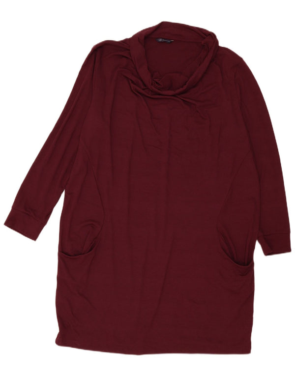 Marks & Spencer Ženska džemper haljina dugih rukava UK 24 4XL Bordo