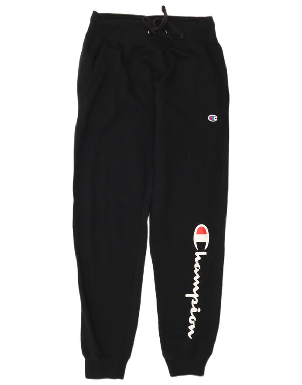 Champion Womens Graphic Tracksuit Trousers Joggers UK 8 Small Black
