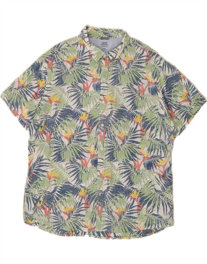 IZOD Mens Abstract Pattern Short Sleeve Shirt 2XL Multicoloured Cotton Vintage Izod and Second-Hand Izod from Messina Hembry 