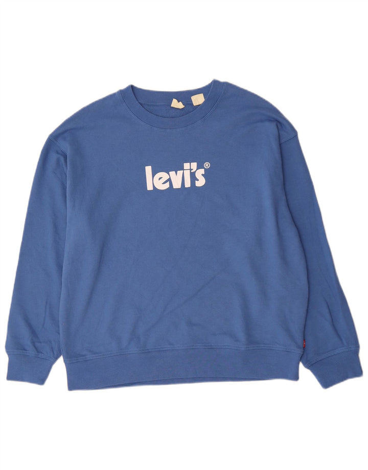 Levi's ženski džemper s grafičkim motivima UK 16 veliki plavi pamuk