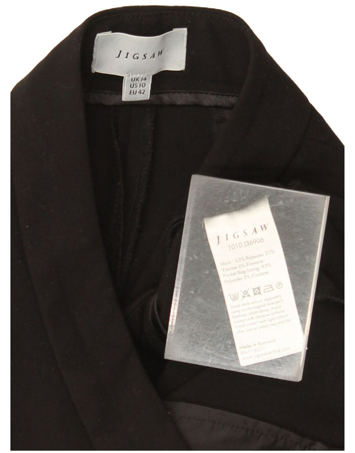 JIGSAW Ženske ravne skraćene hlače UK 14 Large W34 L25 crne