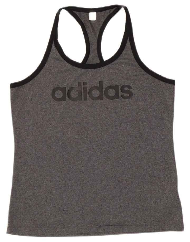 ADIDAS ženski Climalite grafički prsluk UK 12/14 srednje sivi poliester