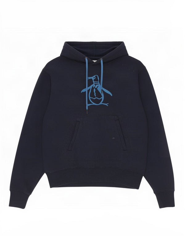 Penguin Mens Graphic Loose Fit Hoodie Jumper Small Navy Blue Cotton