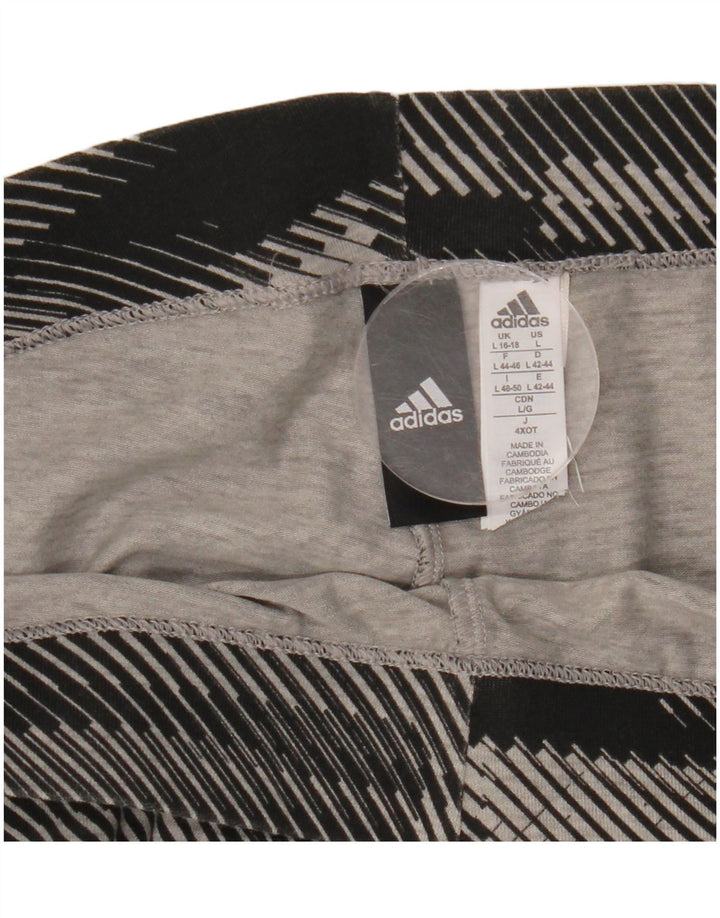 ADIDAS ženske grafičke tajice UK 16/18 velike pamučne crne pruge