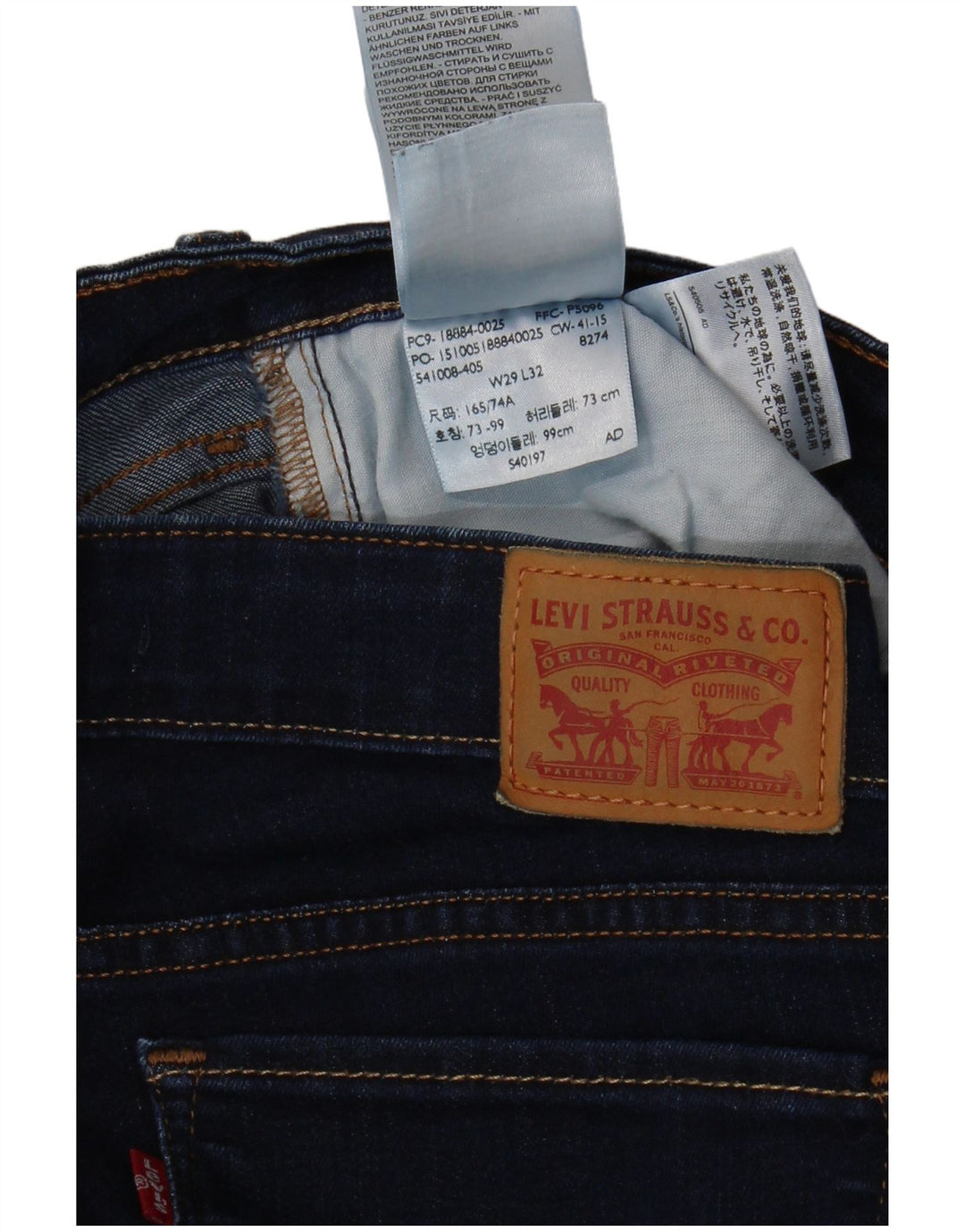 Levi's ženske 712 uske traperice W29 L32 tamnoplavi pamuk
