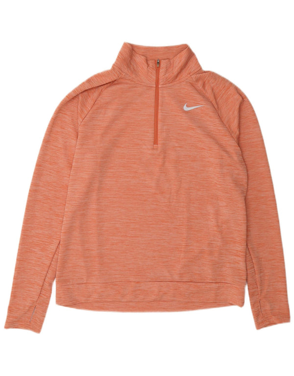 Nike Ženska majica s kratkim izrezom Dri Fit UK 14 Medium Orange Flecked