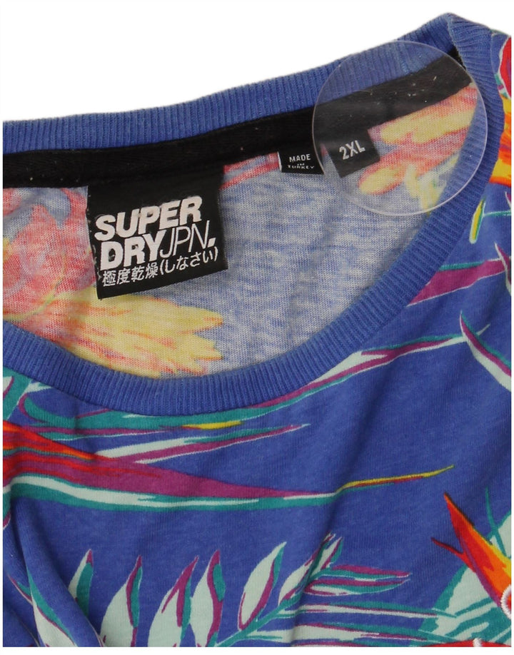 SUPERDRY muška majica kratkih rukava s grafičkim motivima 2XL plava cvjetna