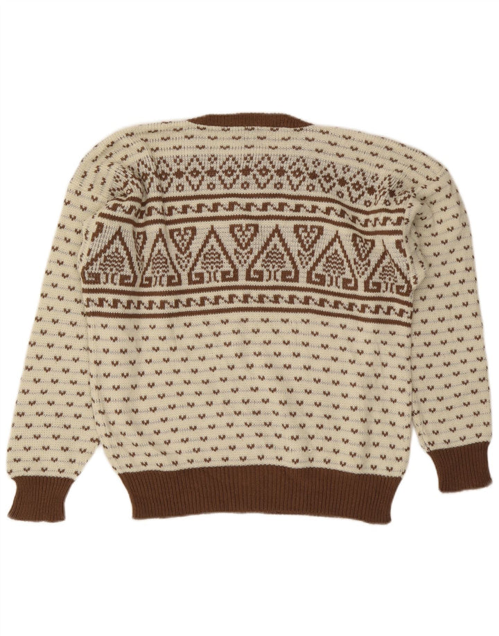 C & A muški džemper s okruglim izrezom IT 48/50 Medium Beige Fair Isle