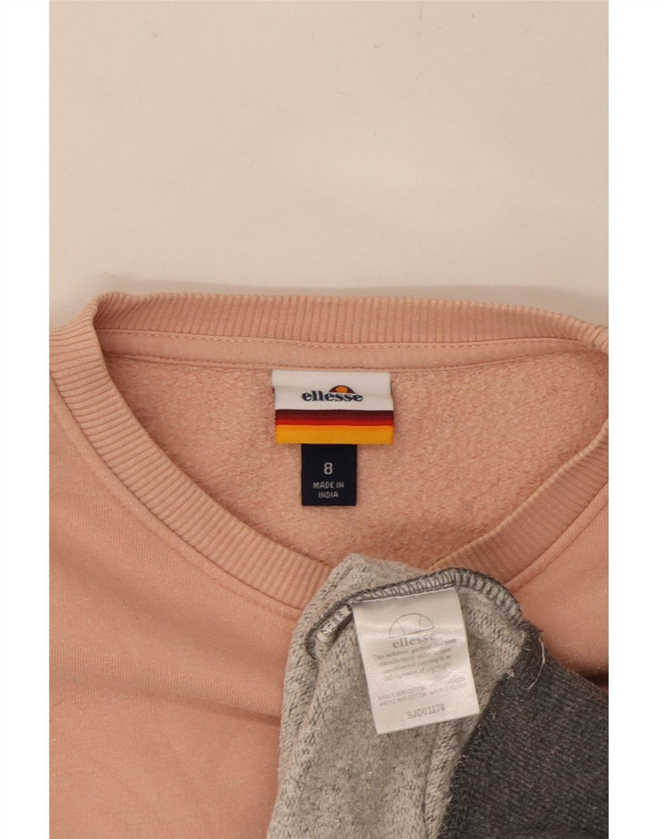 ELLESSE Womens Graphic Sweatshirt Jumper UK 8 Small  Grey Colourblock Vintage Ellesse and Second-Hand Ellesse from Messina Hembry 