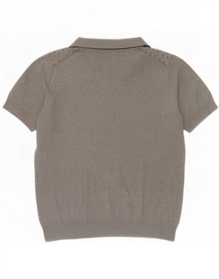Zara muška polo majica s apstraktnim uzorkom srednje siva