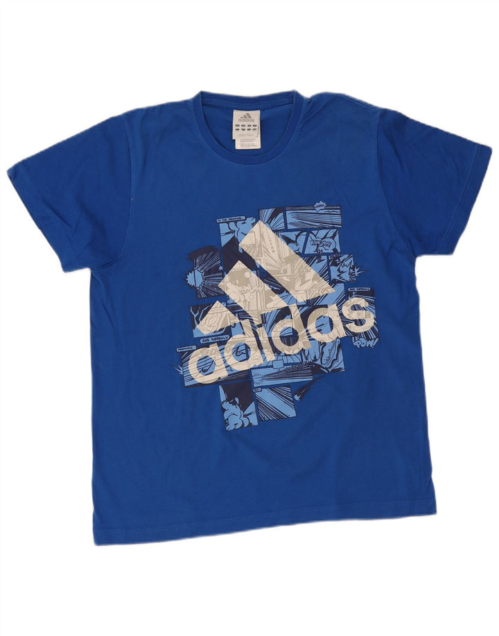 Adidas muška majica s grafičkim motivima srednje plavi pamuk