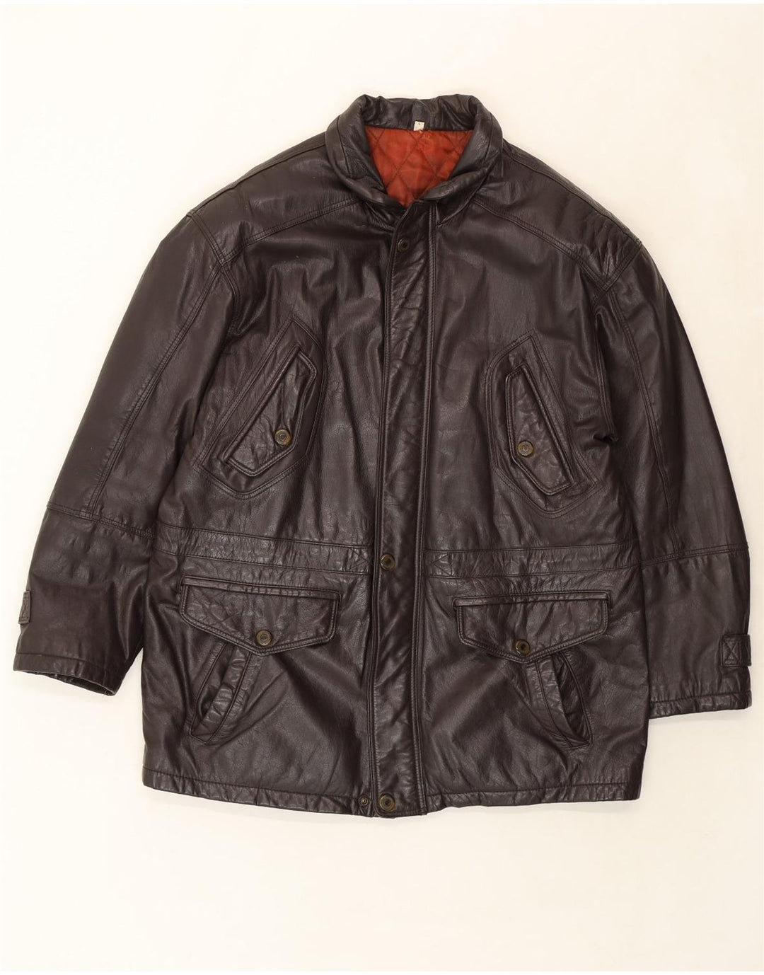 ST. BERNARD Mens Leather Jacket UK 40 Large Brown Leather Vintage St. Bernard and Second-Hand St. Bernard from Messina Hembry 