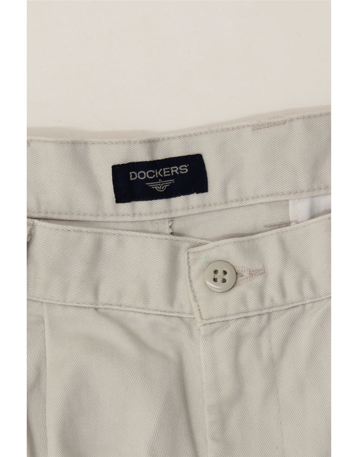 DOCKERS Mens Straight Chino Trousers W34 L31 White Vintage Dockers and Second-Hand Dockers from Messina Hembry 