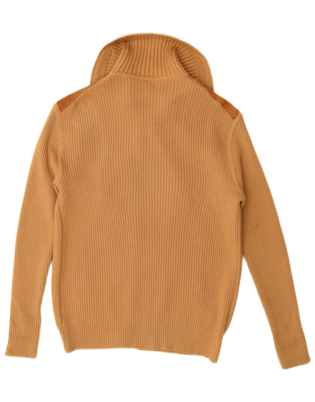 VINTAGE ženski kardigan pulover od brušene kože UK 12 srednje bež boje