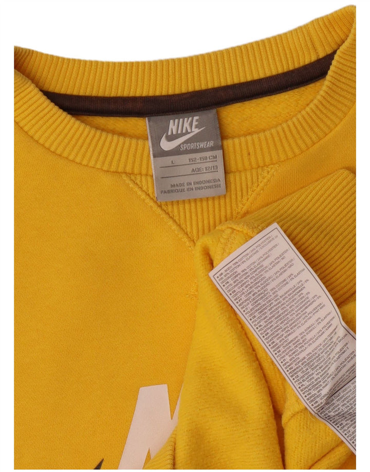Nike Boys Graphic Sweatshirt Džemper 12-13 godina veliki žuti pamuk