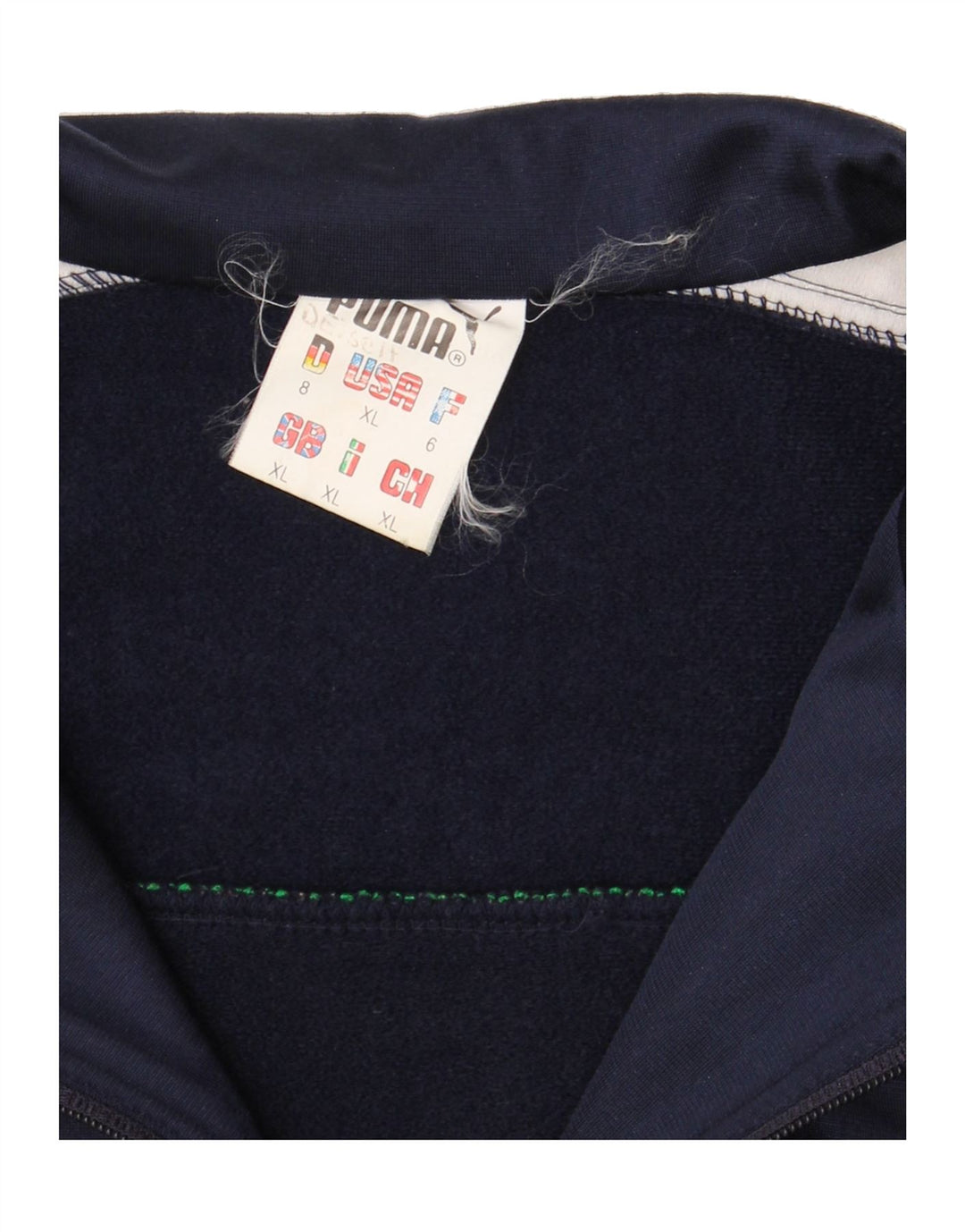PUMA Mens Graphic Tracksuit Top Jacket XL Navy Blue Colourblock Polyester Vintage Puma and Second-Hand Puma from Messina Hembry 
