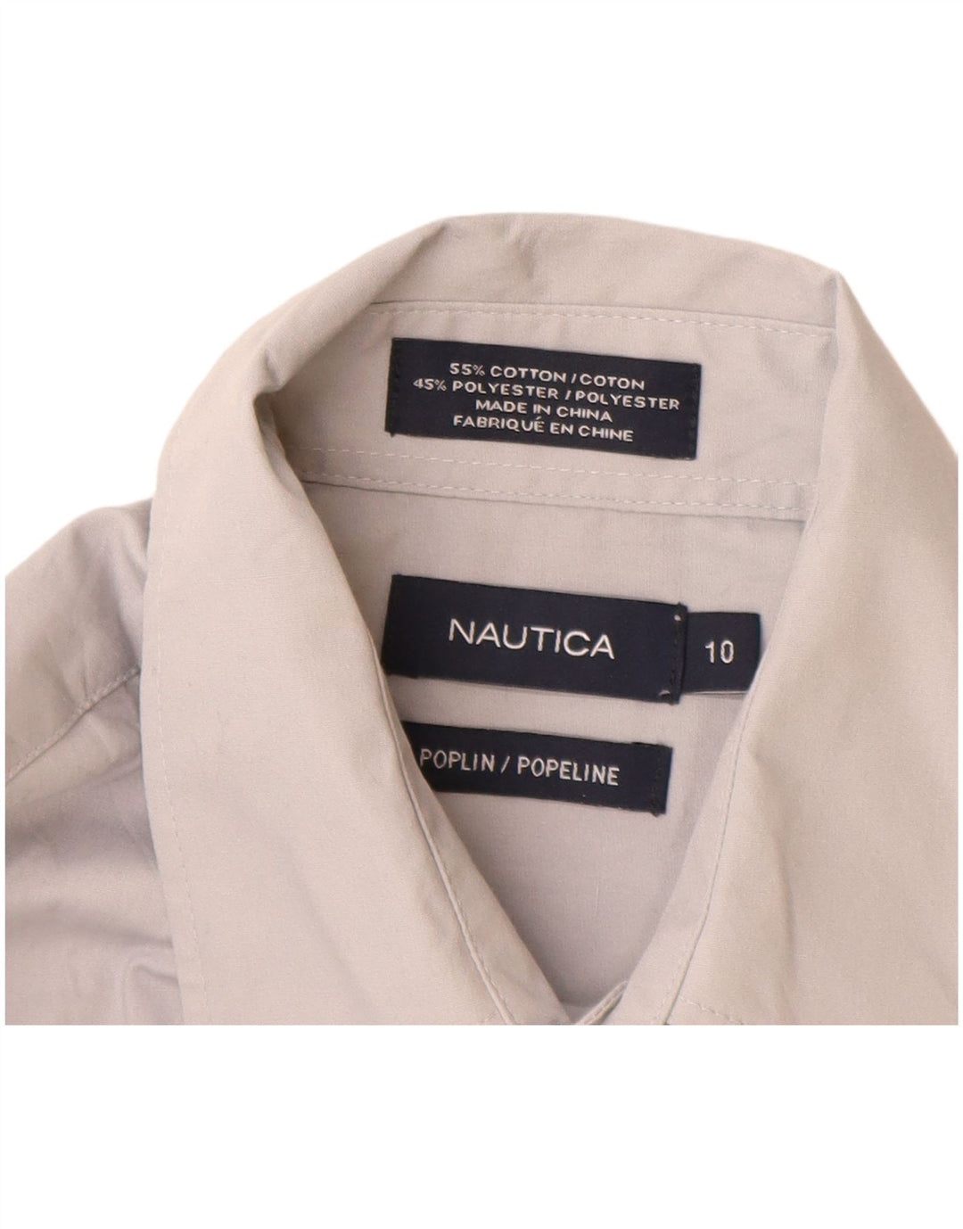 Nautica Boys Poplin košulja 9-10 godina sivi pamuk