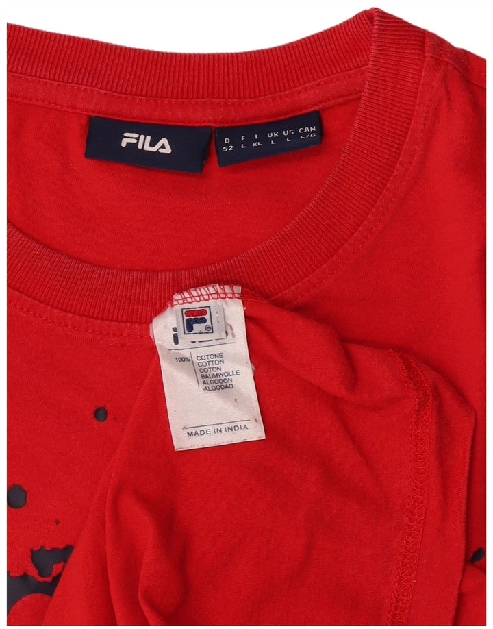 Fila muška majica kratkih rukava s grafičkim motivima, veliki crveni pamuk