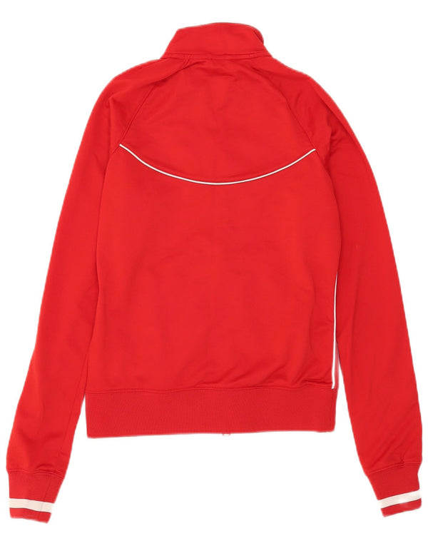 Nike Womens Tracksuit Top Jacket UK 10/12 Medium Red Polyester