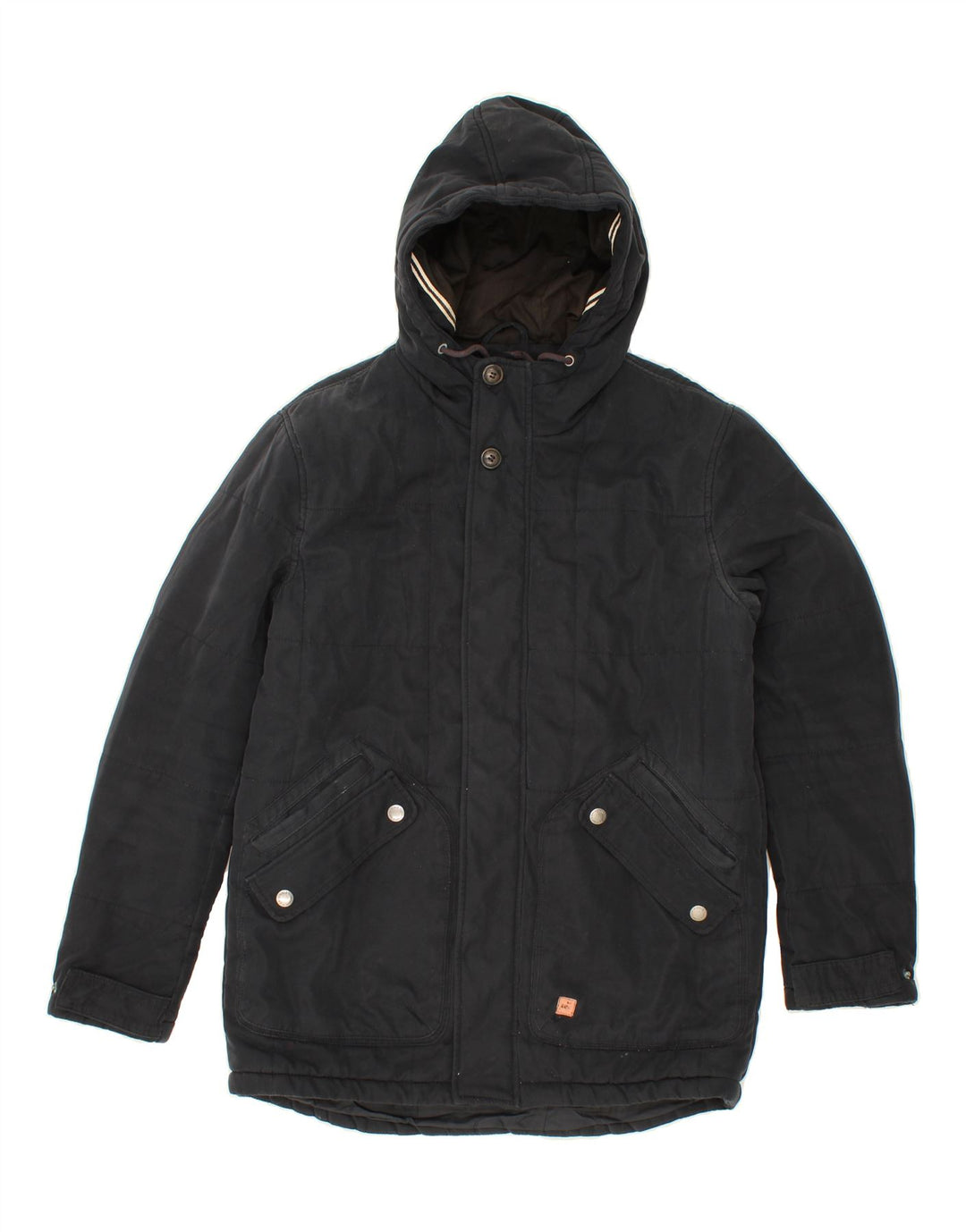 JACK & JONES Mens Hooded Windbreaker Jacket UK 38 Medium Navy Blue Vintage Jack & Jones and Second-Hand Jack & Jones from Messina Hembry 