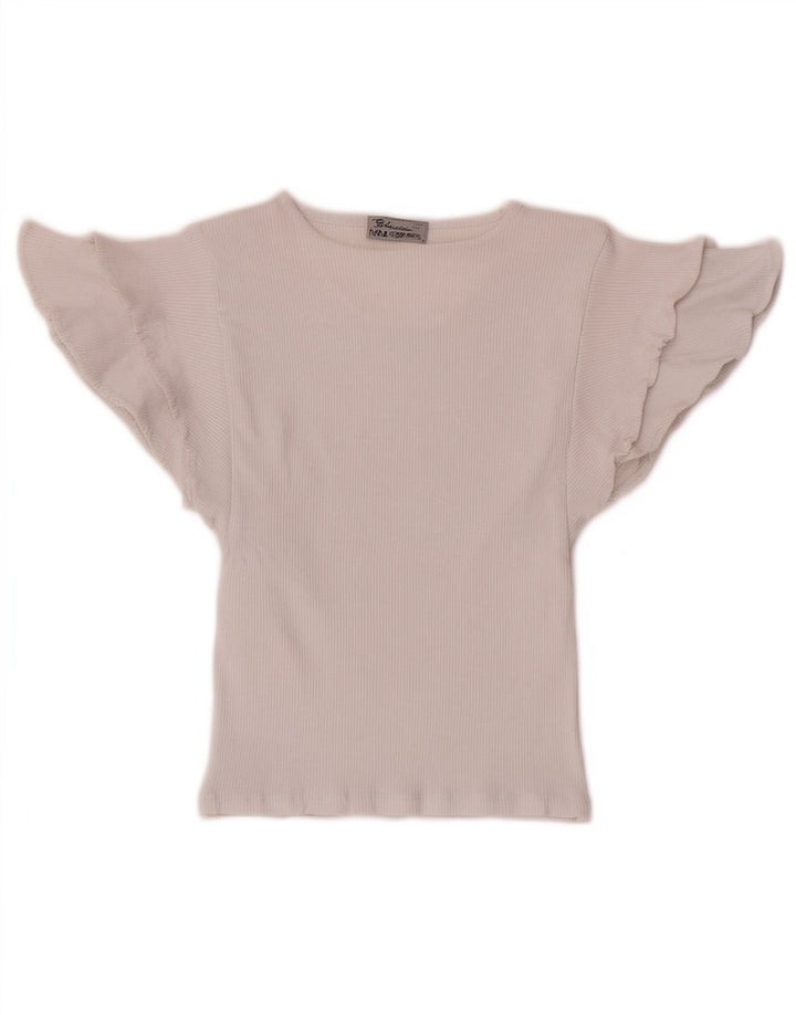 Zara ženska šišmiš bluza šišmiša Top UK 8 Mali bijeli pamuk