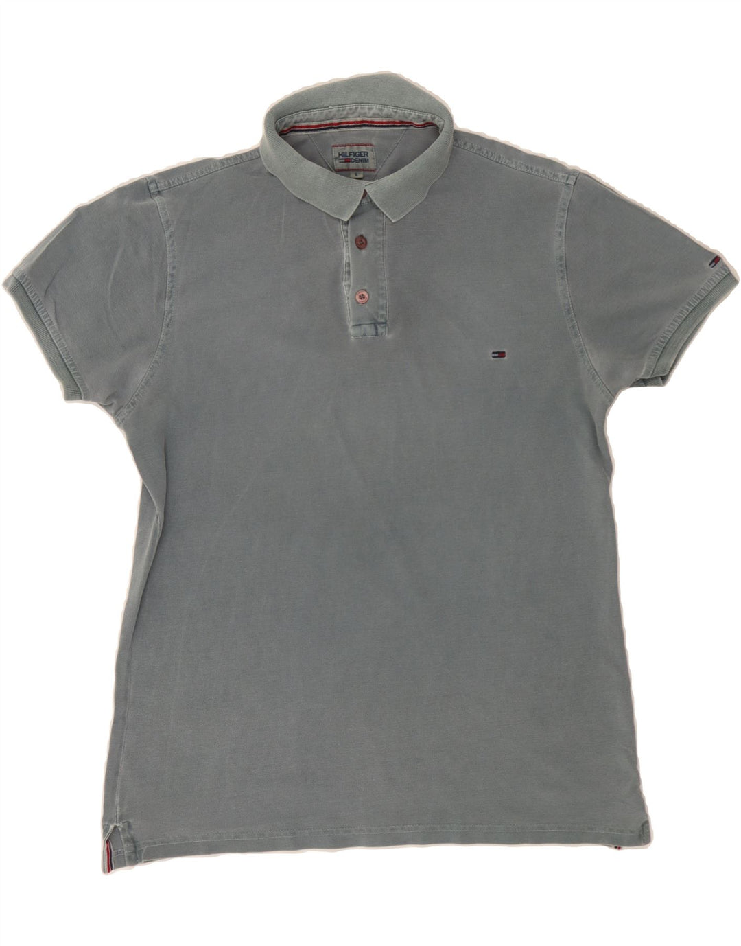 TOMMY HILFIGER Mens Polo Shirt Large Grey Cotton Vintage Tommy Hilfiger and Second-Hand Tommy Hilfiger from Messina Hembry 