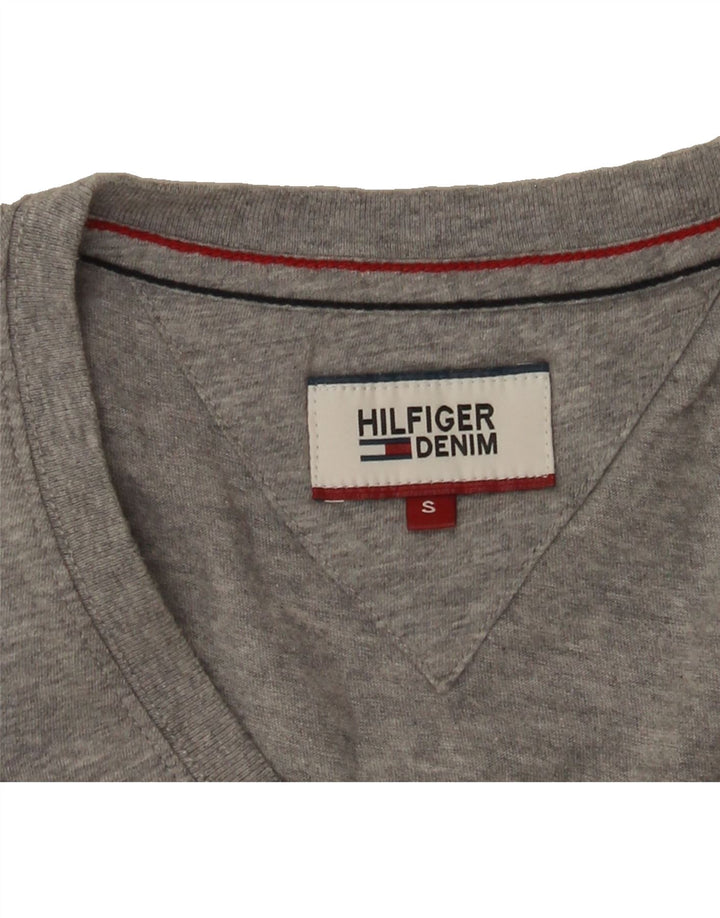 TOMMY HILFIGER Womens T-Shirt Top UK 10 Small Grey Vintage Tommy Hilfiger and Second-Hand Tommy Hilfiger from Messina Hembry 