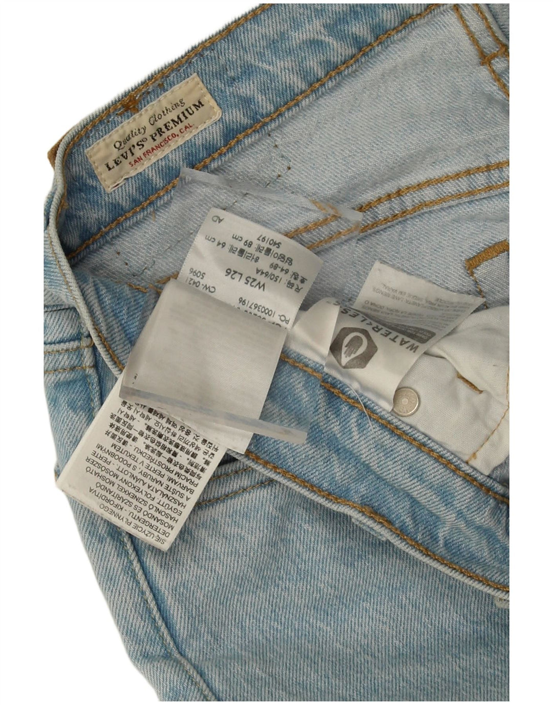 Levi's ženske 501 ravne traperice W25 L26 plavi pamuk