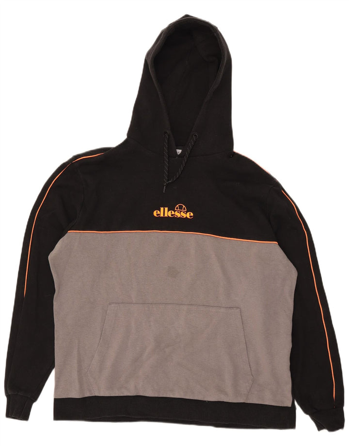 Ellesse muška majica s kapuljačom srednje crne boje, pamuk