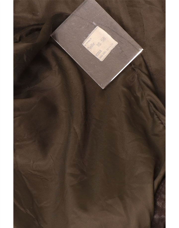 VINTAGE muška kožna jakna UK 40 velika smeđa koža