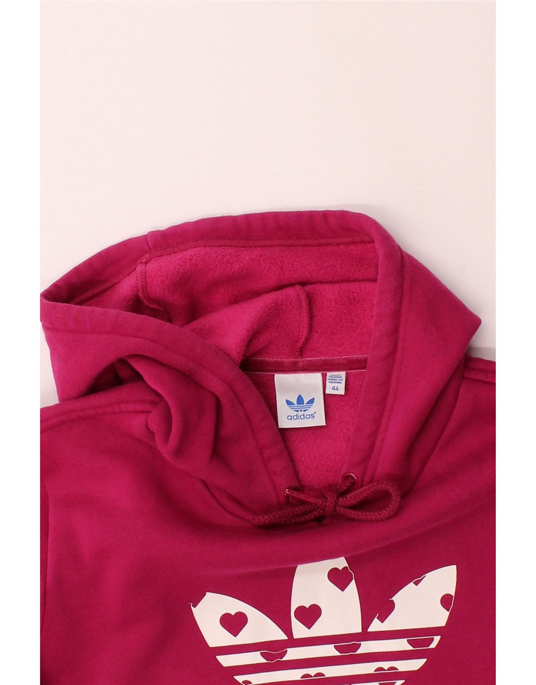 ADIDAS Womens Graphic Hoodie Jumper IT 46 Large Pink Polyester Vintage Adidas and Second-Hand Adidas from Messina Hembry 