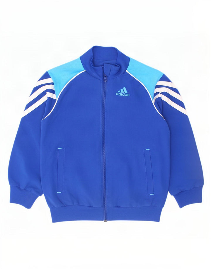 Gornja jakna od trenirke Adidas za dječake 2-3 godine, poliester plave boje
