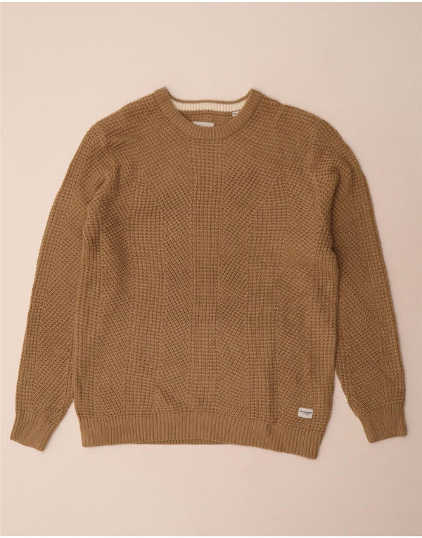 JACK & JONES Muški džemper s okruglim izrezom 2XL smeđi akril