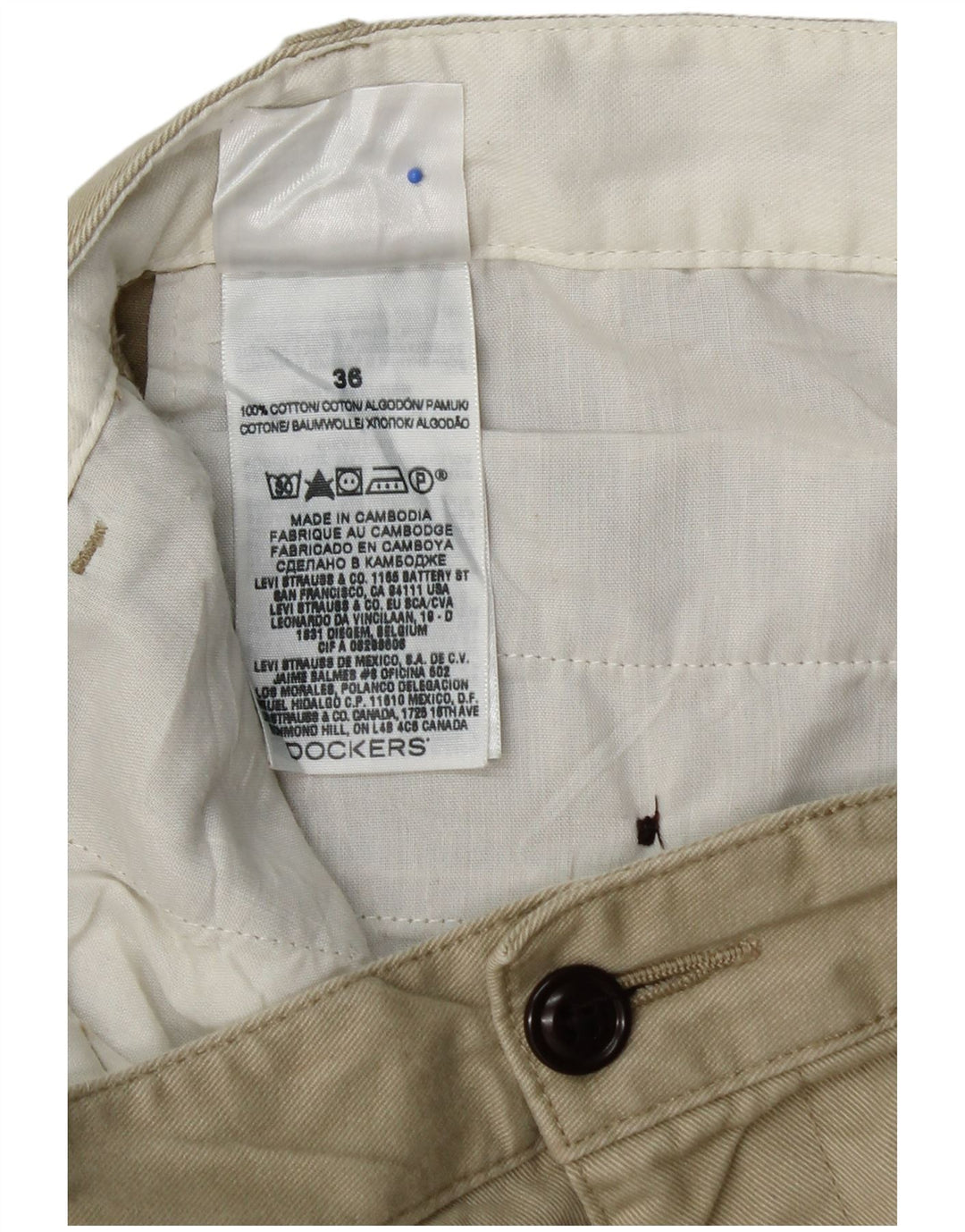 DOCKERS Mens Cargo Shorts W36 Large Beige Cotton