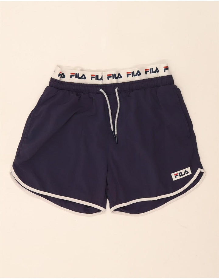 Fila muške kratke sportske hlače s grafičkim motivima srednje tamnoplave poliamidne boje