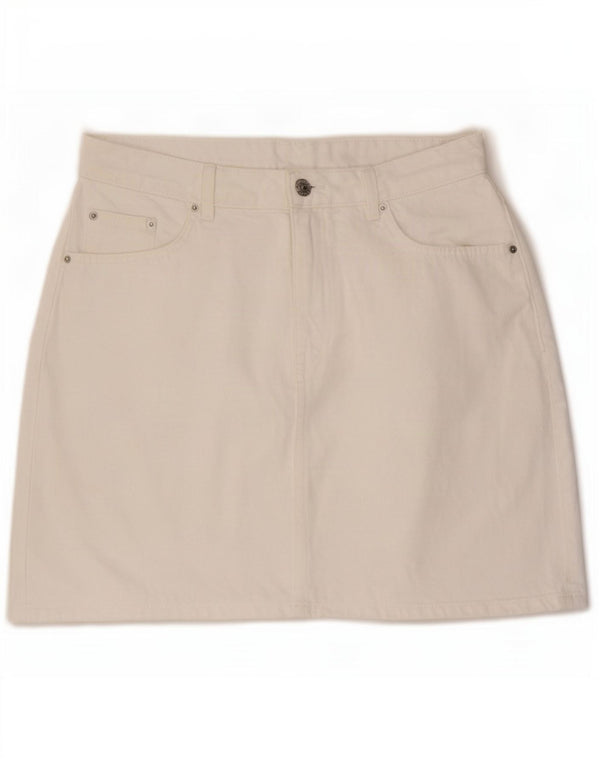 Marks & Spencer ženska mini traper suknja UK 14 velika W32 bijeli pamuk