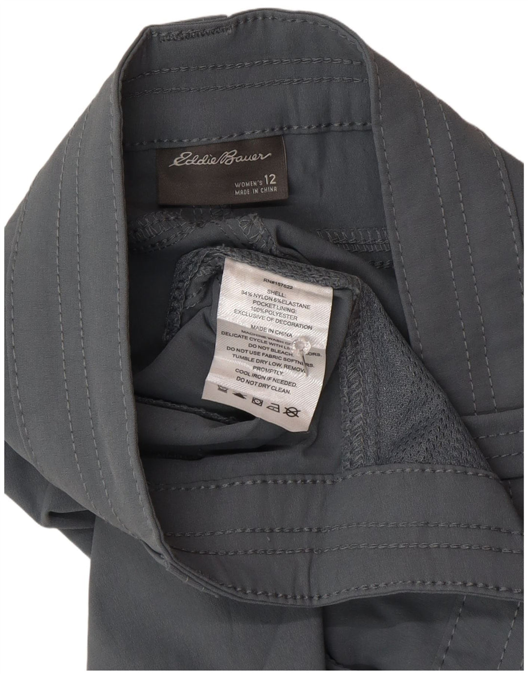 Eddie Bauer ženske kargo kratke hlače US 12 Large W34 sive najlonske sportske