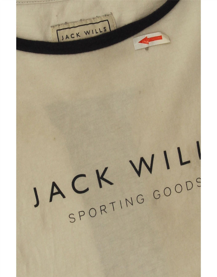 Jack Wills Muška majica kratkih rukava s grafičkim motivima, srednji bijeli pamuk