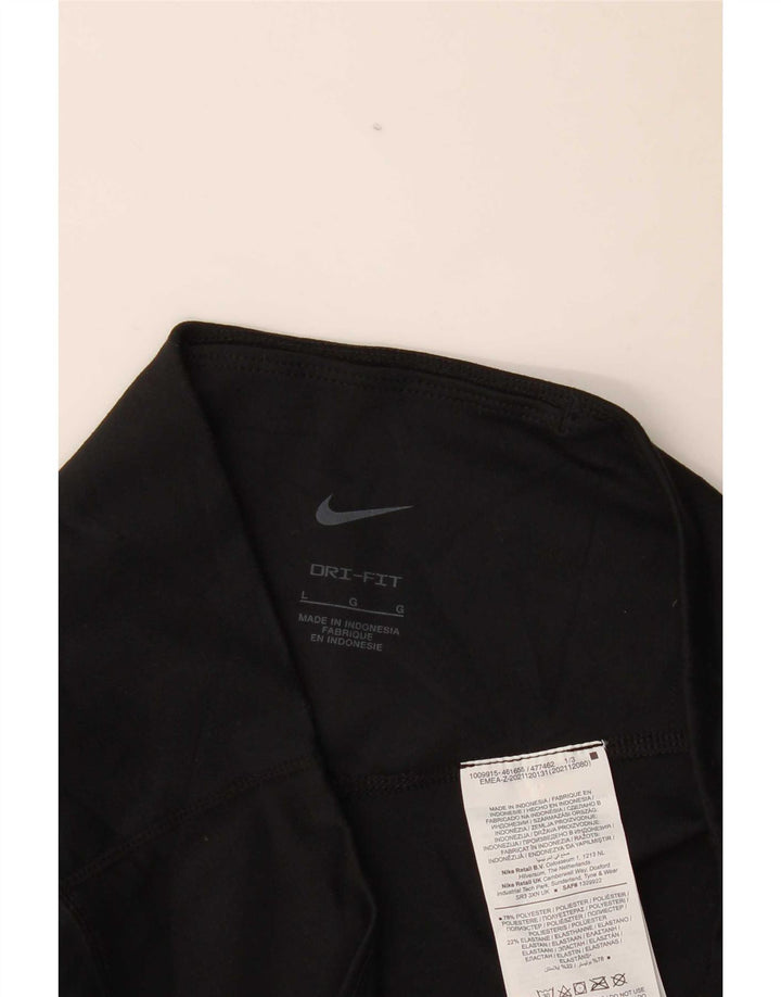 Nike Ženske Dri Fit Leggings UK 14 Veliki crni poliester