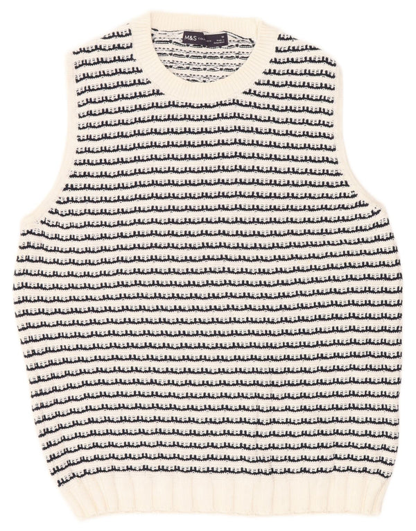 Ženska majica bez rukava Marks & Spencer UK 16 Large White Striped Cotton