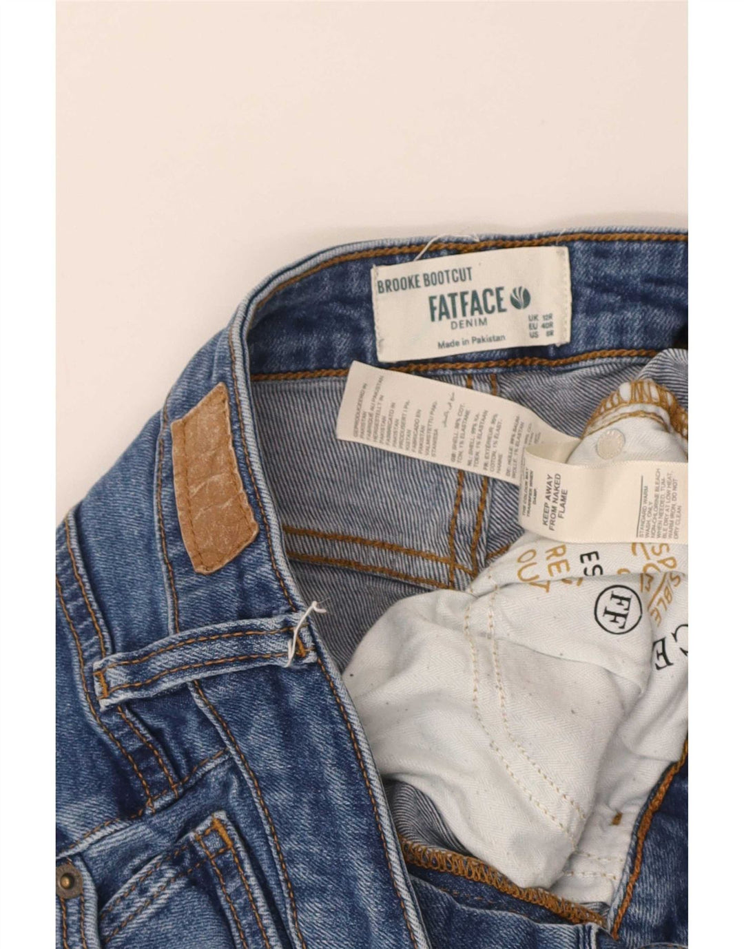 Ženske traperice Fat Face Bootcut UK 12 srednje W30 L29 plavi pamuk