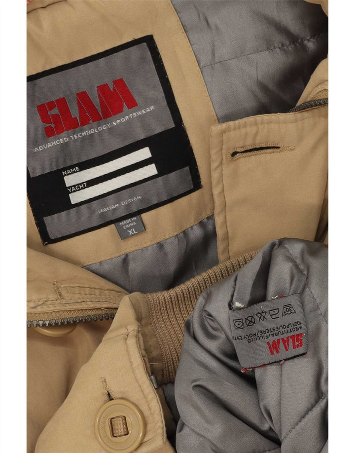 Slam muška bomber jakna s kapuljačom UK 42 XL bež poliester