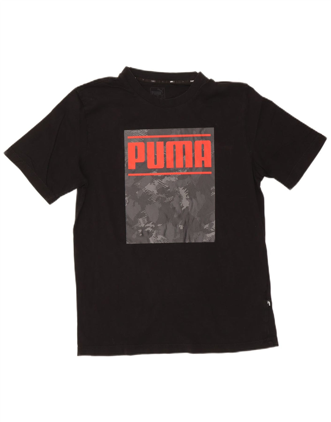 Puma muška grafička majica kratkih rukava Srednji crni pamuk
