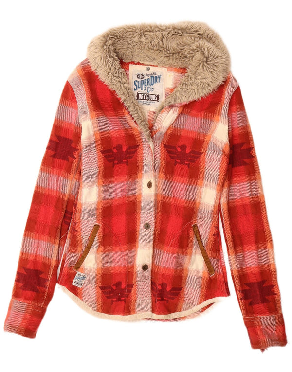Superdry ženska flanelska košulja s grafičkim motivima Drvosječa UK 10 Mala crvena karirana