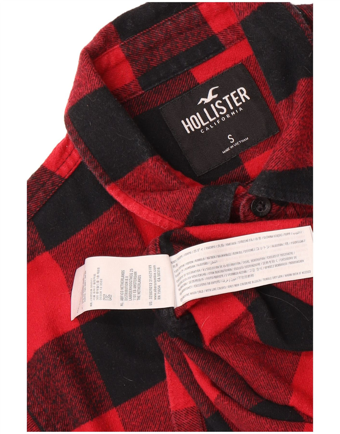 Hollister muška flanelska košulja, mali crveni karirani pamuk